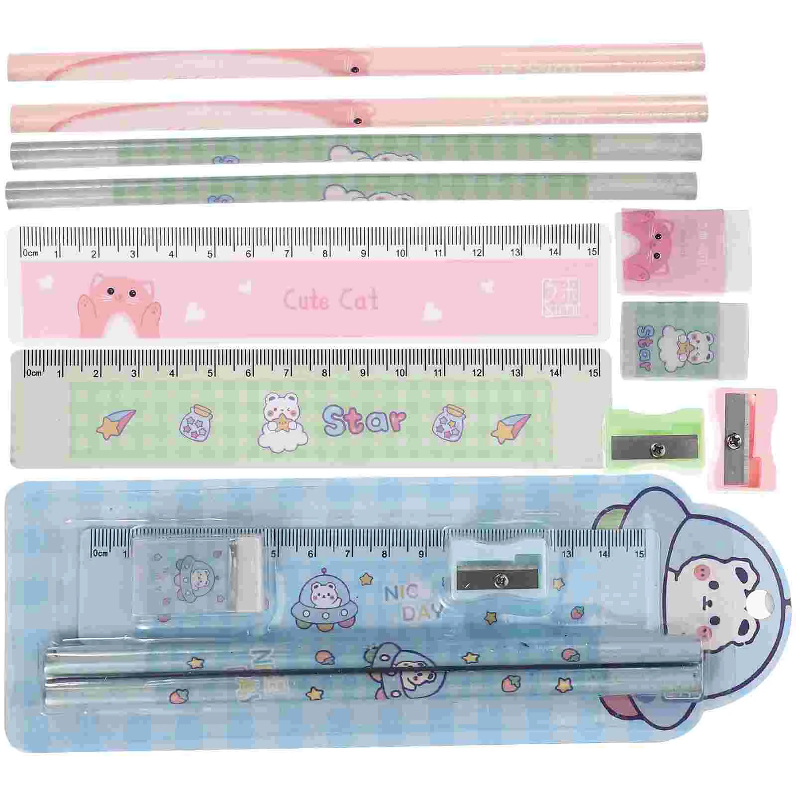 

Manual Erasers Pencil Set Hand Held Sharpener Creative Simple Pencils Office Stationery