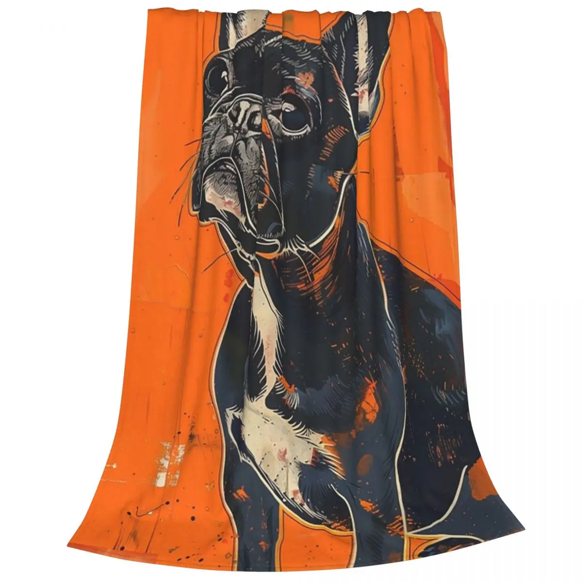 French Bulldog Fabulous Frenchie Illustration Blankets Flannel Sofa Throw Blankets For Home Bedroom Throws Bedspread Quilt