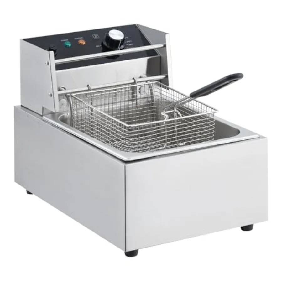 Commercial Deep Fryer - 12 L Capacity 1800W 110V Single Tank for French Fries Electric Countertop Fryer With Timer and Basket P