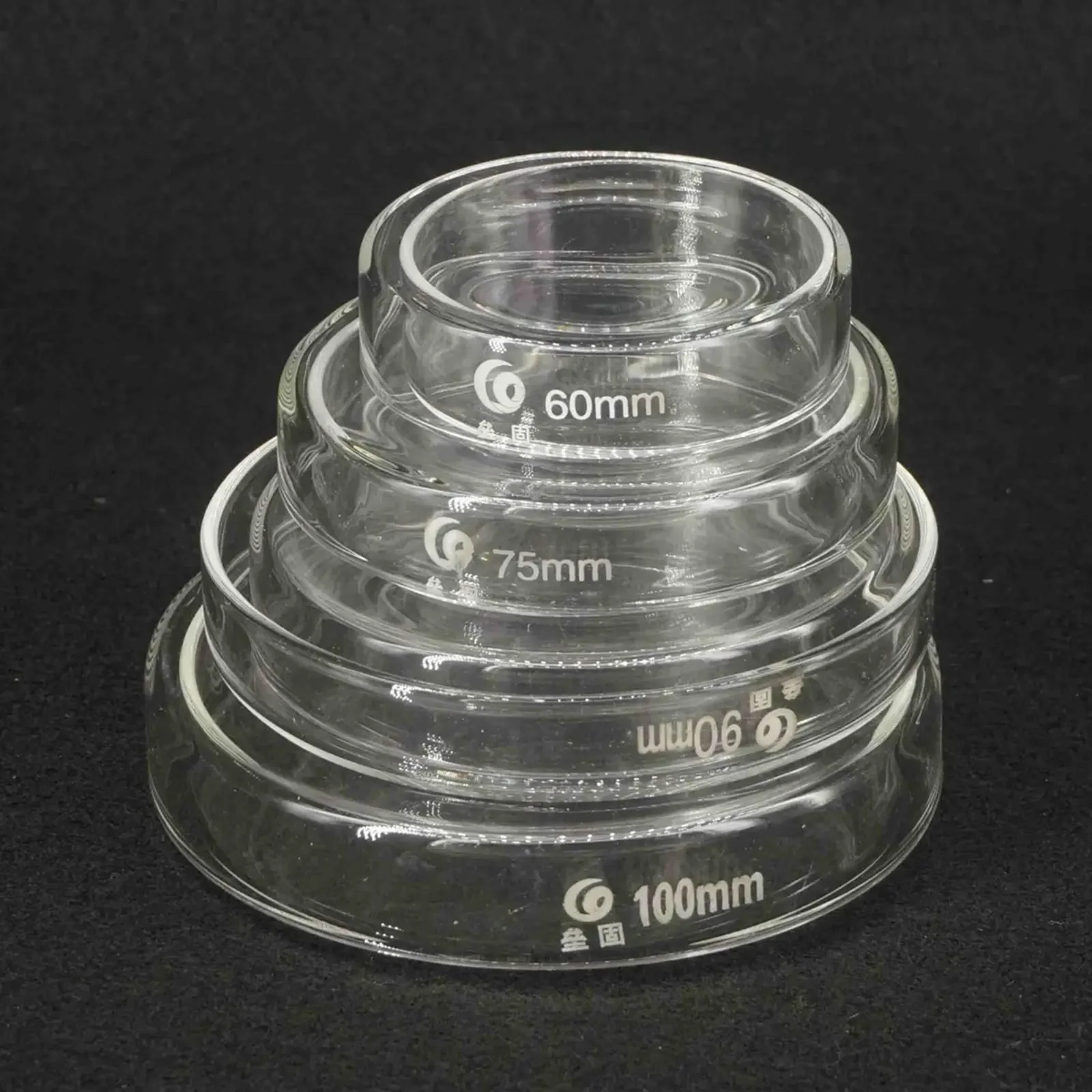 Lab Cell Clear Sterile Chemical Instrument 60/75/90/100/120mm Borosilicate Glass Petri Culture Dish With Lids