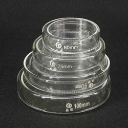 Lab  Cell Clear Sterile Chemical Instrument 60/75/90/100/120mm Borosilicate Glass Petri Culture Dish With Lids