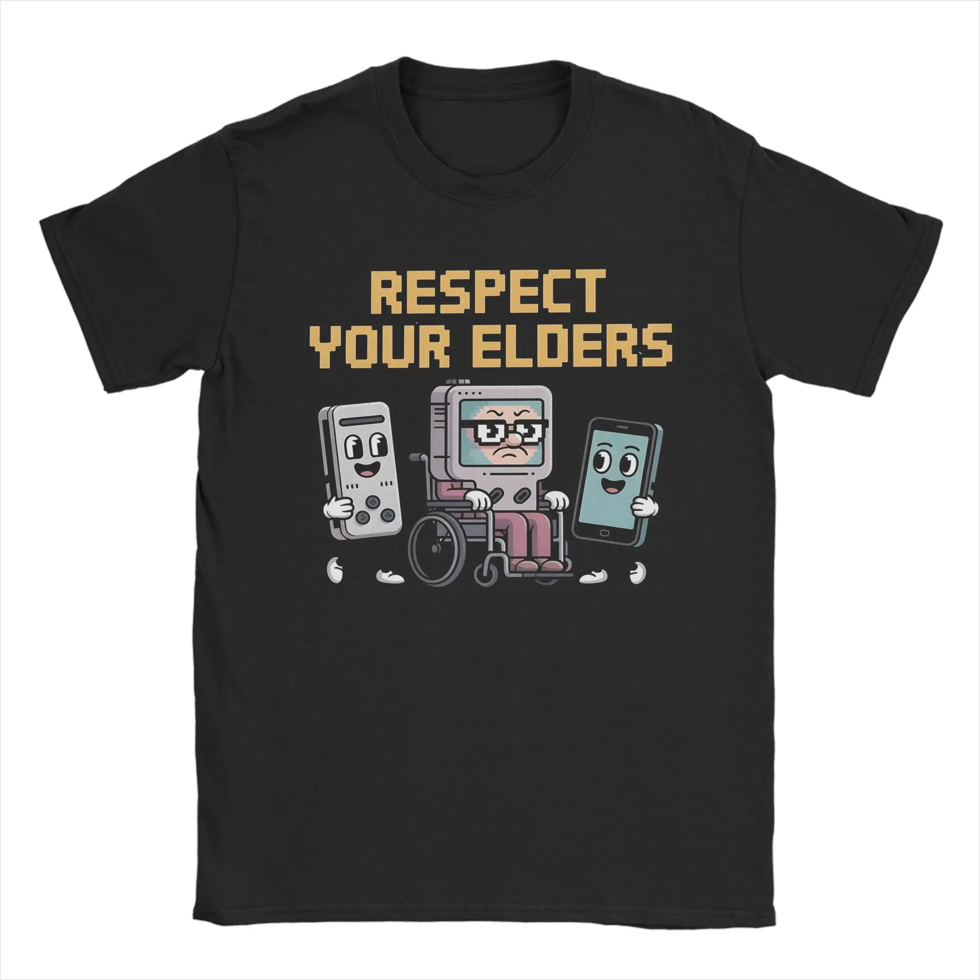 

Respect Your Elders Gaming Control Retro 80s 90s Gaming Nostalgia T-Shirt Beach T Shirts Couple Cotton Plus Size 5XL Clothing