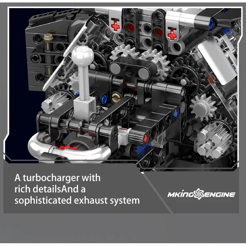 

New 871pcs W12 Cars Engine Model Bricks kit Boy High Difficulty With Motor Drive Collectible MOC Building Block Adults Toys Gift