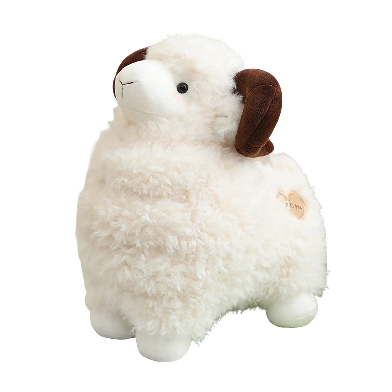 

Big Horn Woolen Toy Cute Curly Sheep Doll Sleeping Pillow Children's Soothing Doll Birthday Gift