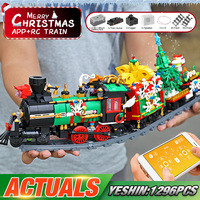 Mould King 12012 Christmas Building Block The Motorized Winter Holiday Train Model Assembly Decoration Kids Christmas Train Gift