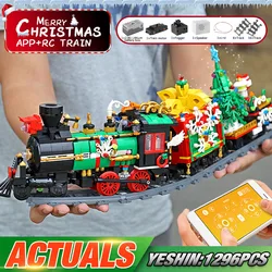 Mold King 12012 Christmas Building Block The motorizzato Winter Holiday Train Model Assembly Decoration Kids Christmas Train Gift