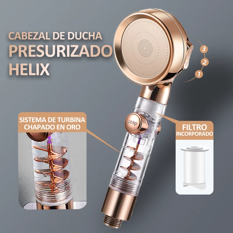 New 3 Modes Of Turbo Shower Head High-pressure Water-saving Shower With Stop Button Ecological Filter Bathroom Accessories