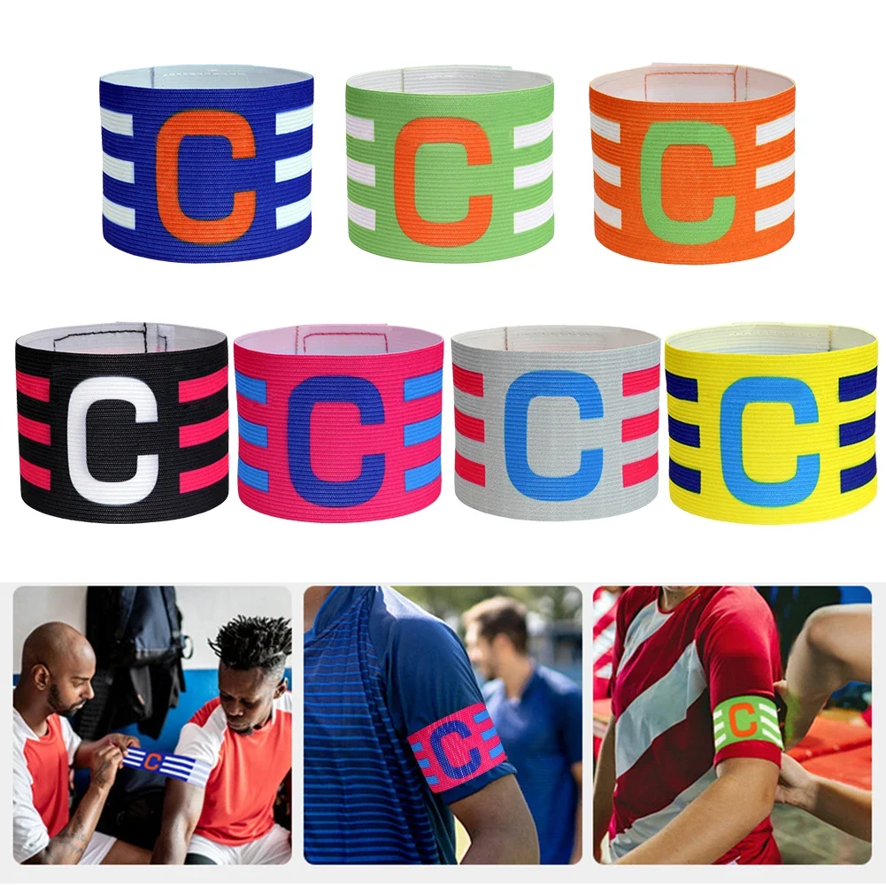 Leader Competition Armband Breathable Brazalete Capitan Band Clear Icon Stripe Arm Band with Touch Fastener for Football Captain