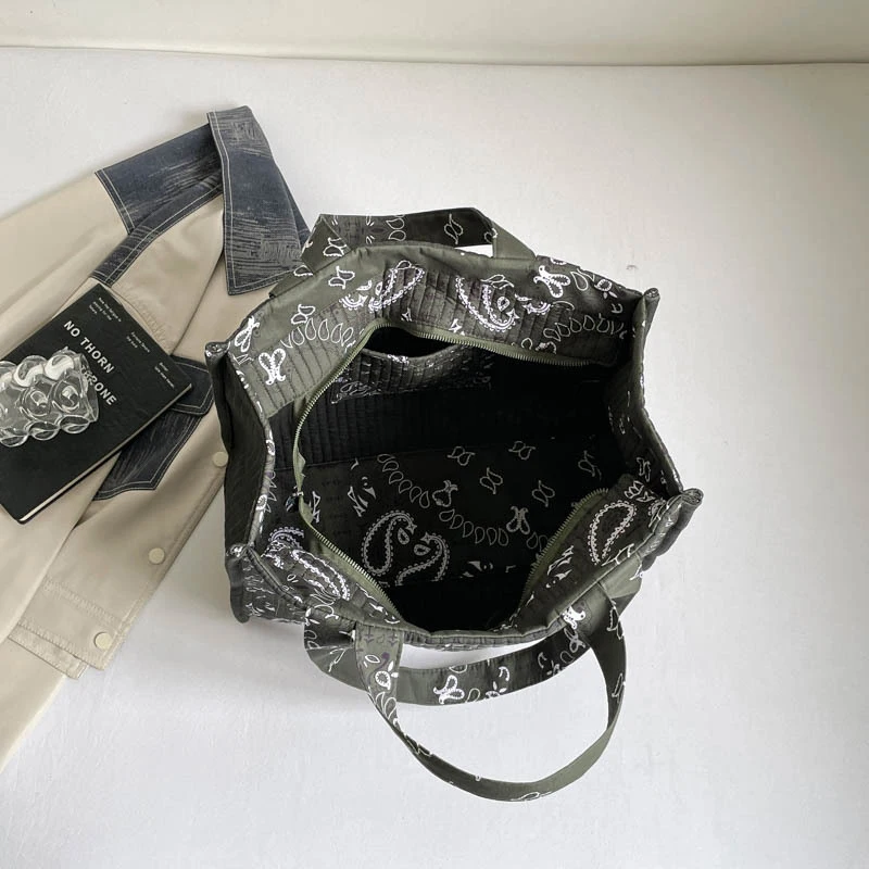 Böhmische Künstlerische Vintage-Blumenmuster-Tragetasche, Damen-Schultertasche, Große Vielseitige Handtasche für Pendeln, Arbeit und Einkaufen – Detail 3