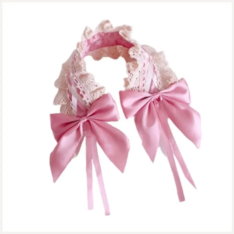 

Lace Ribbon Bowknot Headband Cosplay Headdress Japanese Sweet Lively Hair Band Maid Hair Accessory Colorful