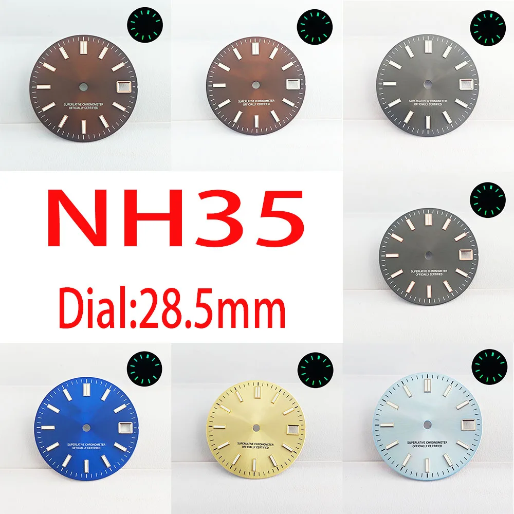 

Watch NH35 dial Green glow-in-the-dark 28.5mm dial for 36mm case strap pointer NH35 NH36 automatic movement watch accessories