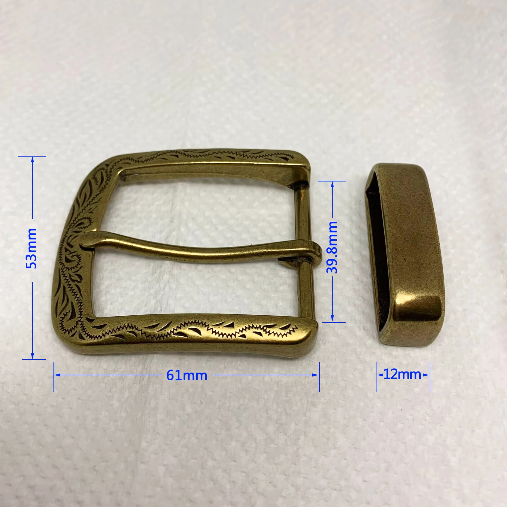 4cm Solid brass Golden Antique brass Belt Buckle Pin buckles Belt loop Belts Clip DIY leather Craft accessories for belt 38-39mm