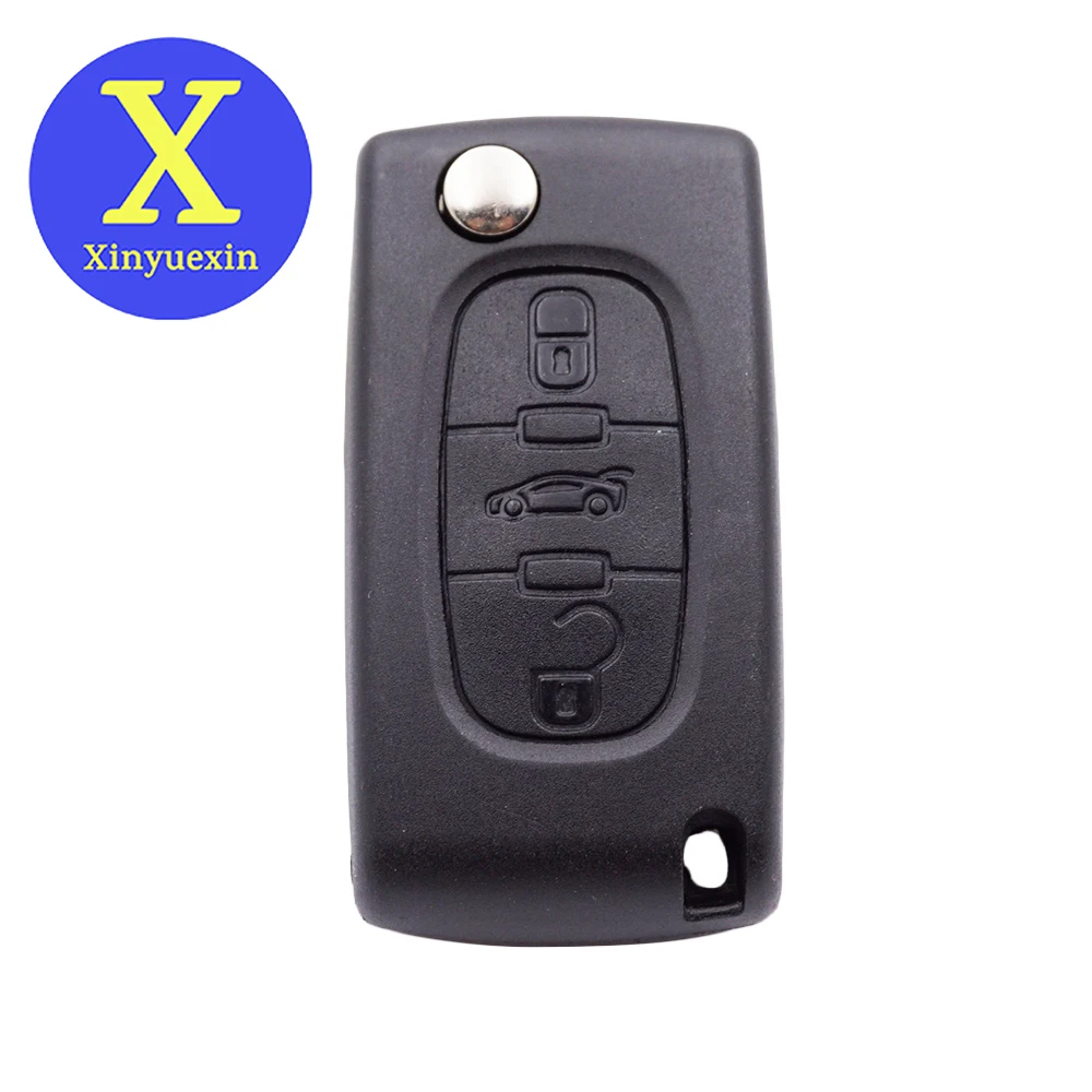 Xinyuexin 3 Tombol Remote Flip Key Fob Case Shell untuk PEUGEOT 107 207 307 308 407 408 untuk Citroen C3 C4 C5 C6 2 Buah/Lot