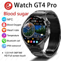 2024 New GT4 Pro GPS Smart Watch Men AMOLED HD Screen Bluetooth Call NFC IP68 Waterproof Watches Blood Sugar Smartwatch Woman