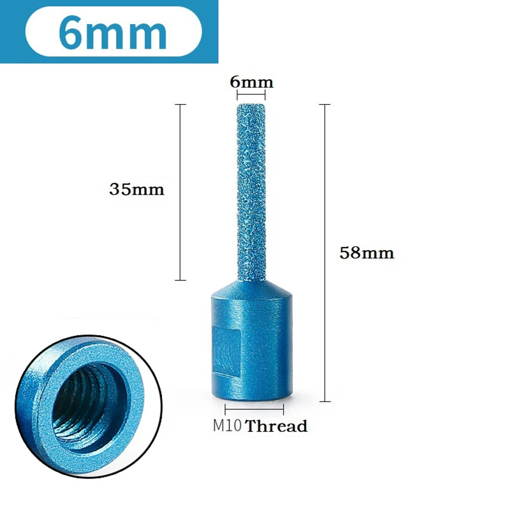 1PC Angle Grinder Trimmer M10 Thread Vaccum Brazed Diamond Finger Bit Milling Cutter For Ceramic Tile Milling Cutting Router Bit