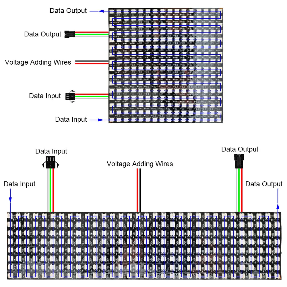 DC5V WS2812B 8X8 8X32 16X16 indywidualnie adresowalny Panel oświetleniowy WS2812 IC LED RGB pikseli cyfrowy moduł elastyczny ekran matrycy