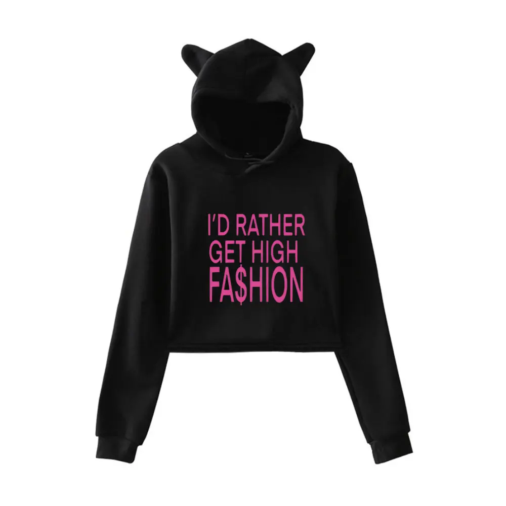 

Addison Rae Merch винтажная уличная одежда 90-х годов с логотипом, толстовки с капюшоном для девочек, укороченный модный спортивный пуловер с кошачьими ушками