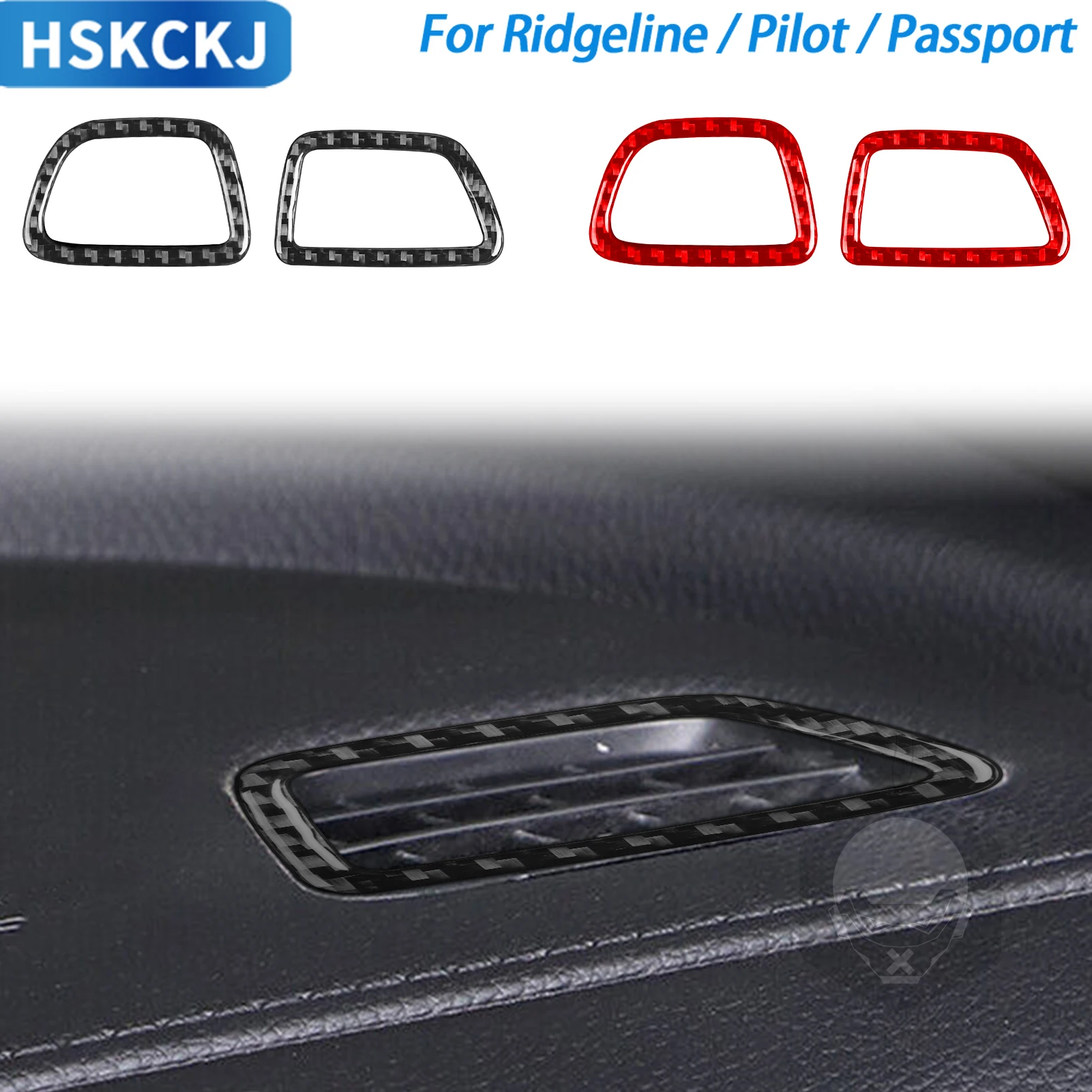 

For Honda Ridgeline Pilot Passport Car Accessories Carbon Fiber Dashboard Defogging Air Vent Cover Trim Sticker Modification