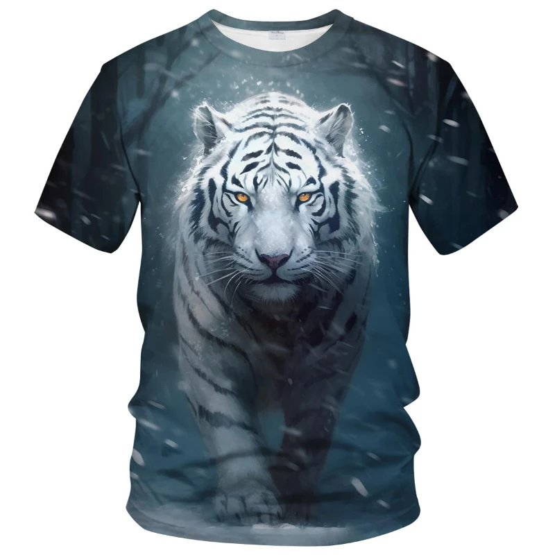 Fashion Tiger Pattern Men's T-Shirts New Design O Neck T Shirt Unisex Casual T Shirt Summer 3D Printed Men Kids Clothing Tops