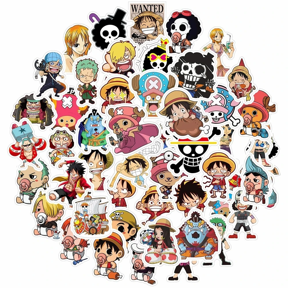 10/30/50/100PCS Carino One Piece Anime Graffiti Adesivi Giocattolo Decorazione FAI DA TE Valigia Notebook Telefono FAI DA TE Del Fumetto Fresco adesivo decalcomania