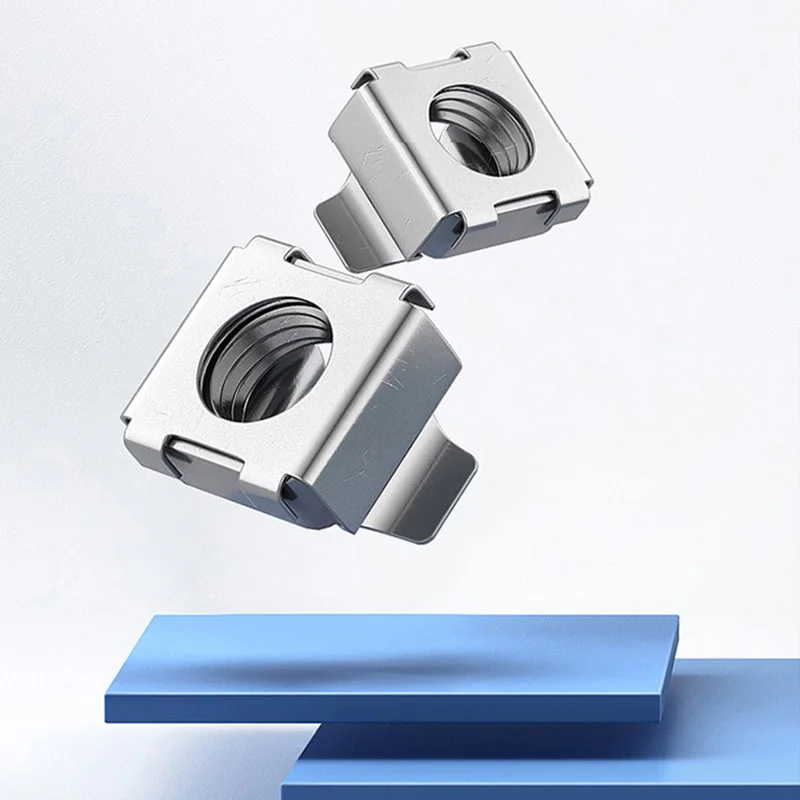3/5/10Pcs Cage Nuts M4 M5 M6 M8 304 Stainless Steel Floating Nuts Square Snap-In Nut for Rack Mount Server Cabinet