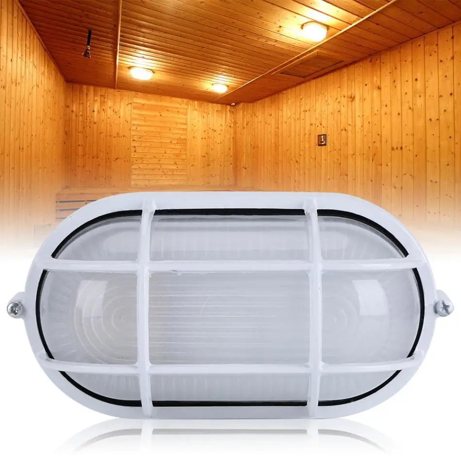 Oval Sauna Light Vapor-Proof Explosion-Proof Light Lamp for Sauna Steam Room Bathroom Use