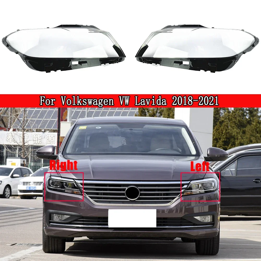 

For Volkswagen VW Lavida 2018 2019 2020 2021 Front Headlight Cover Transparent Lampshade Plexiglass Replace Original Lens