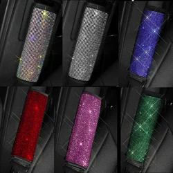 1pc Bling Rhinestone Crystal Universal Car Seat Belt Pads Cover Soft Comfort Plush Shoulder Strap Harness Pad for Car Bag