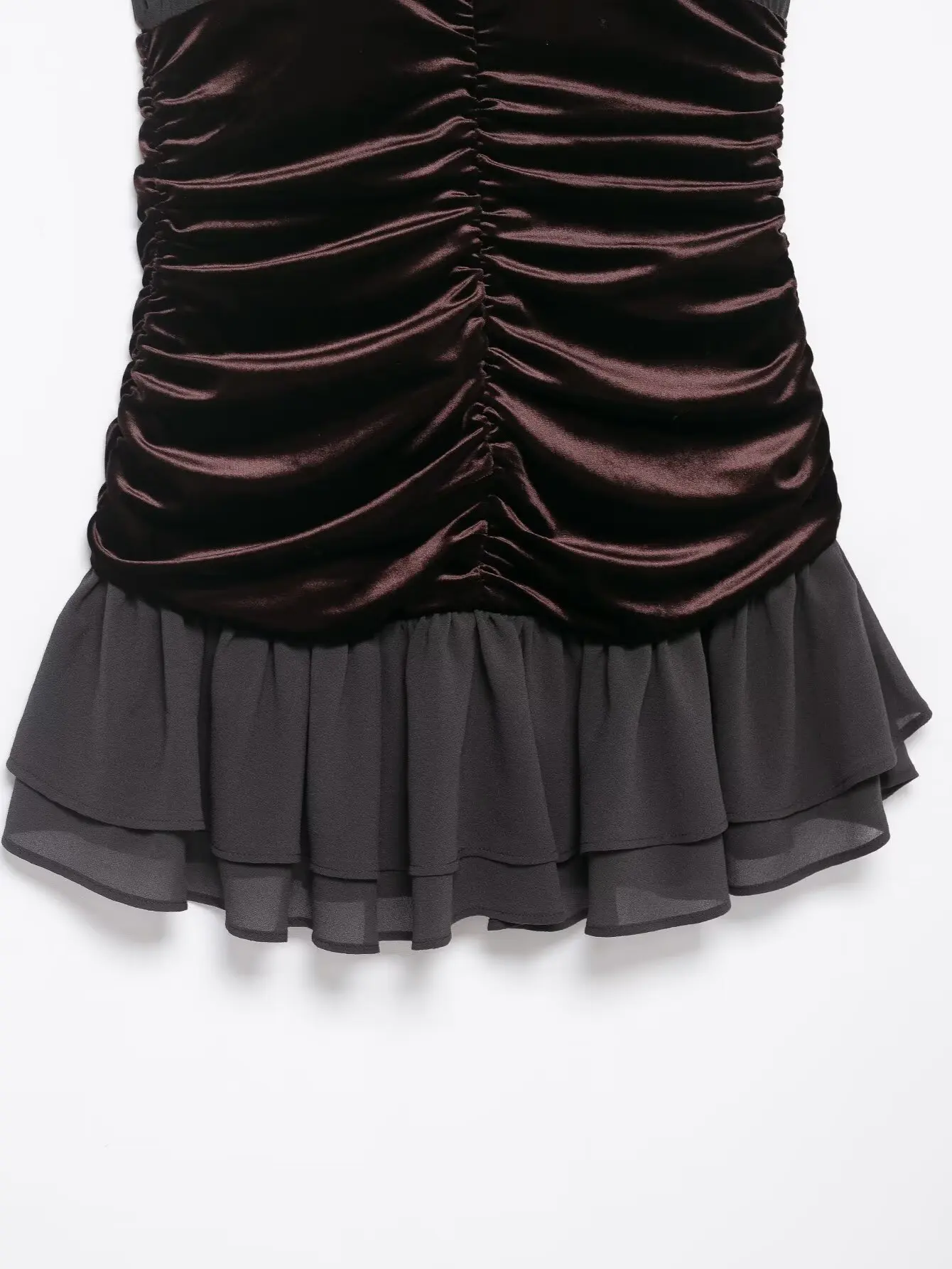 Moda feminina veludo mini vestido emenda em camadas retalhos sem mangas feminino sexy festa zíper fino plissado a linha vestido curto