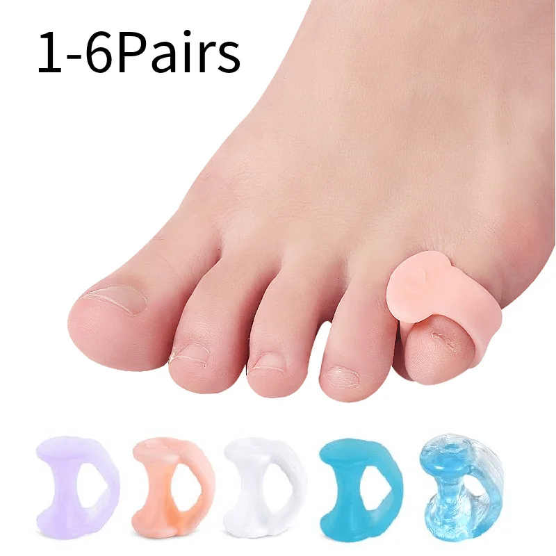 

1/2/3/4/5/6Pairs Gel Toe Separator Pinky Toe Spacers Little Toe Cushions for Preventing Rubbing Relieve Pressure Foot Care Tool
