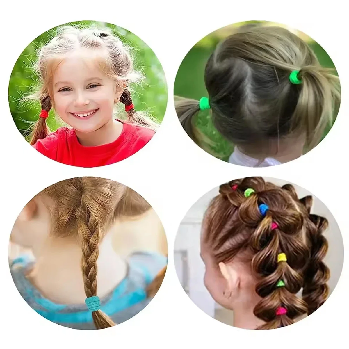 Girls Colorful Hair Bands Set Nylon Elastic Rubber Accessories Children Ponytail Holder Scrunchies Baby Cute Headband hair ties