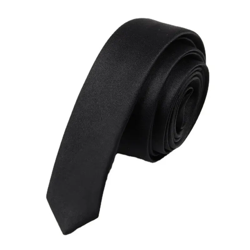 Black Narrow Tie 3cm Ultra-Narrow for Men/Women, Japanese School Style Shirt Decoration,Suitable for Funerals