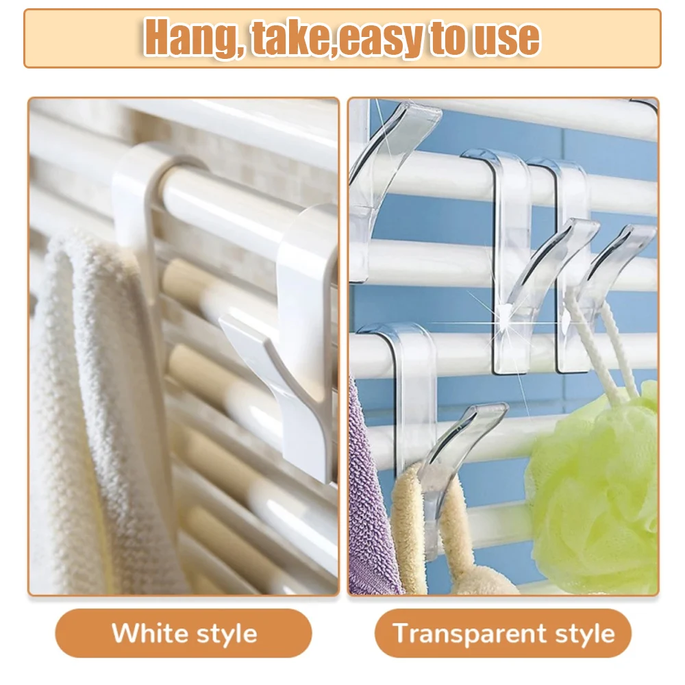 4pcs Hanger for Heated Towel Radiator Rail Bath Hook Holder Clothes Hanger Bathroom Drying Towel Scarf Rack Coat Holders