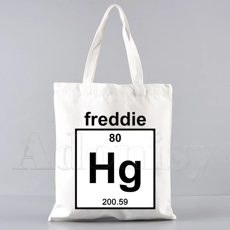 Freddie Mercury Tote Bag Unisex Canvas Bags Shopping Bags Printed Casual Shoulder Bag Foldable