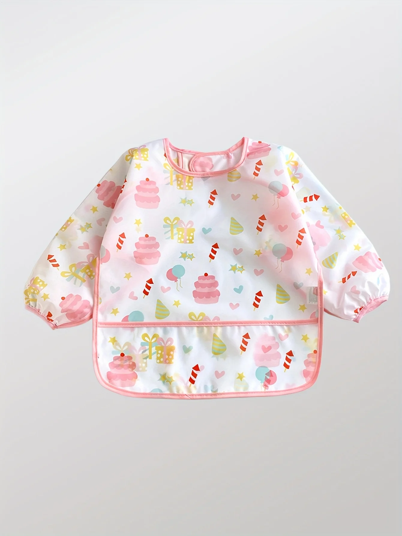

Baby Mealtime Bib Apron, Waterproof Long Sleeve Smock for Toddler, Cartoon Painting Art Coverall for Boys Girls