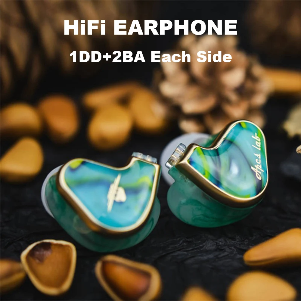 HiFi IEM Earphones 1DD 2BA Headphones in-ear Monitor Earbuds for Audiophile Ear Buds Musician Headphone 2pin Detachable Cable