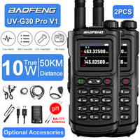 2PCS Baofeng 10W 50KM Walkie Talkie 4-Bands Long Range Portable Ham Radios Copy Frequency 999CH NOAA Two-Way Radio UV-G30 Pro V1