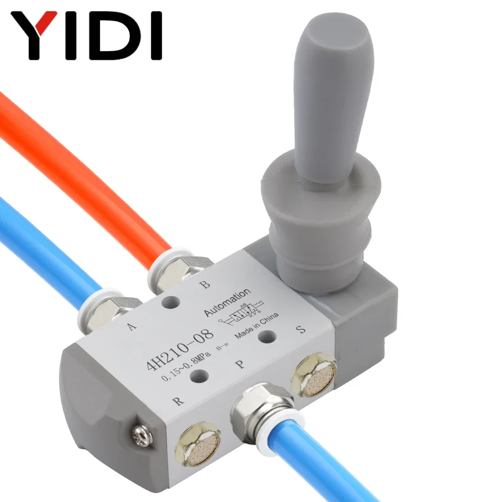 YIDI 4H21008 Parte pneumatica Valvola manuale 4H210-08 Controller Compressore d'aria compressa Kit di raccordi per interruttori a 5 vie e 2 porte