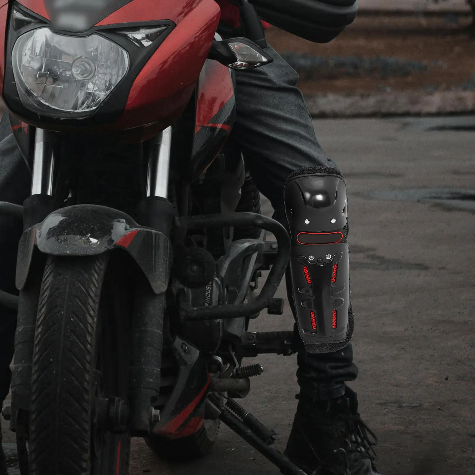 

1Set Knee and Elbow Pads Protective Gear for Motorcycle Riders High Strength Impact Resistance All Season Riding Protection