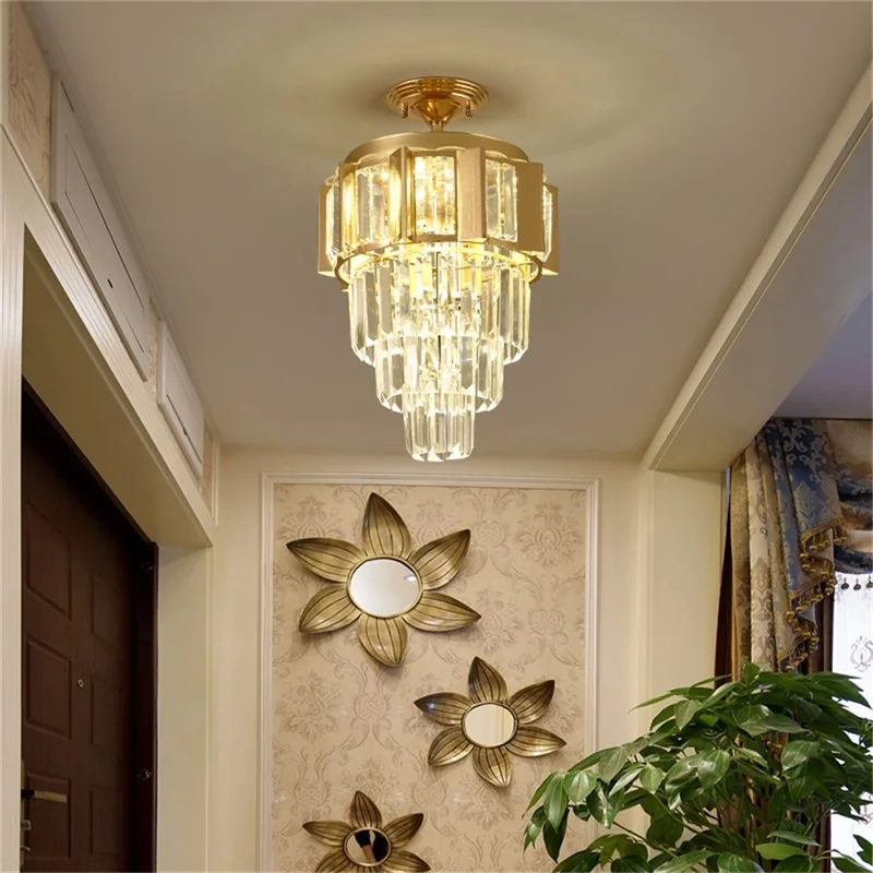 

TEMAR Chandelier Lamp Fixtures Crystal Pendant Light Postmodern Luxury Home LED for Aisle Corridor