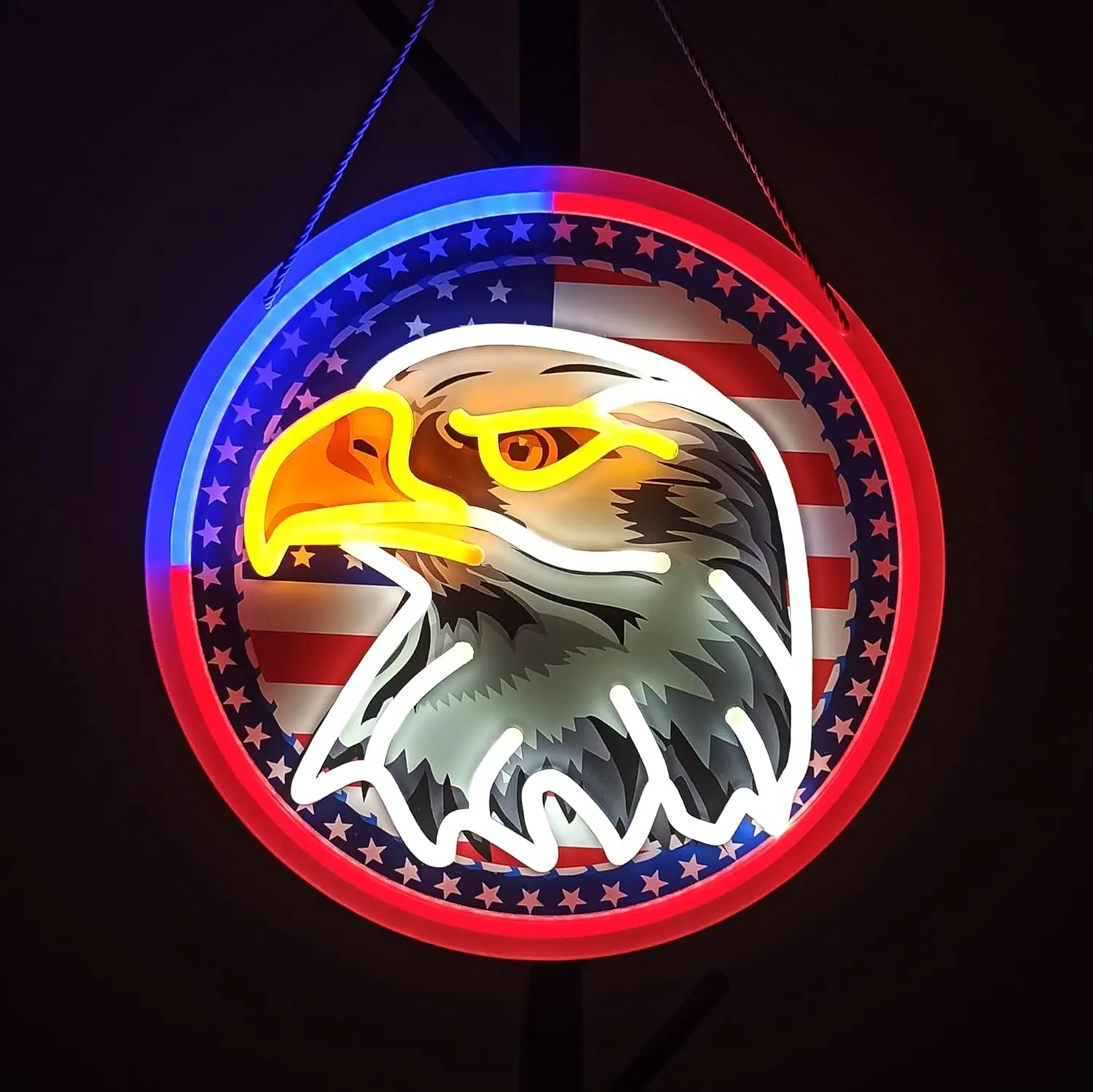 

Bald Eagle Neon Sign Art Wall Light USB LED Neon Light for Store Beer Club Cafe Wedding Birthday Party Bedroom Decoration Gift
