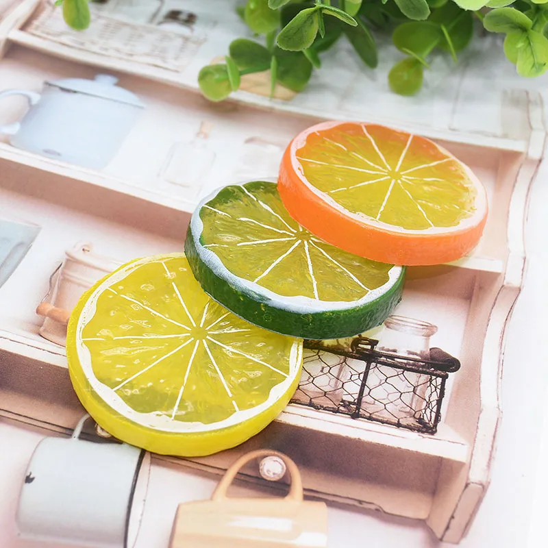 6Pcs Fake Lemon Photography Backdrops Props Artificial Lime Slices Photo Backgrounds Imitation Fruit Kitchen Table Decorations