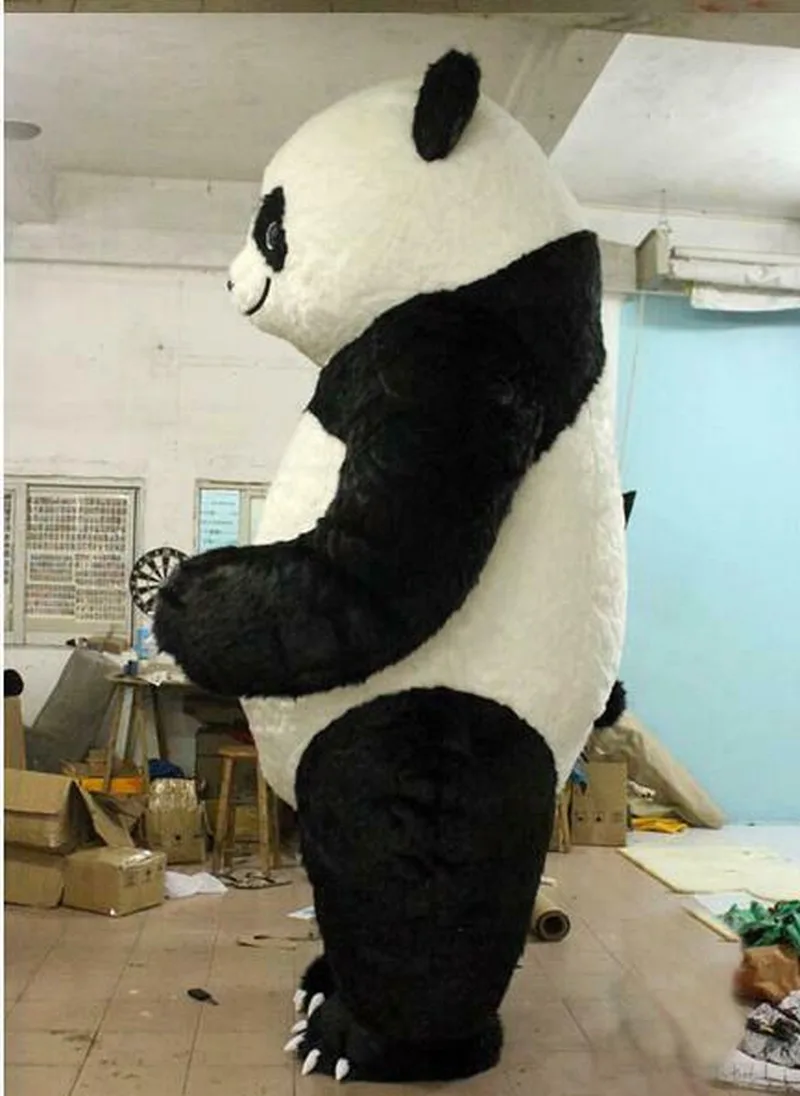 Panda Bear Mascot Costume 2m Inflatable Plush Cloth Advertising Cosplay Suit Adult Performance Outfit Factory