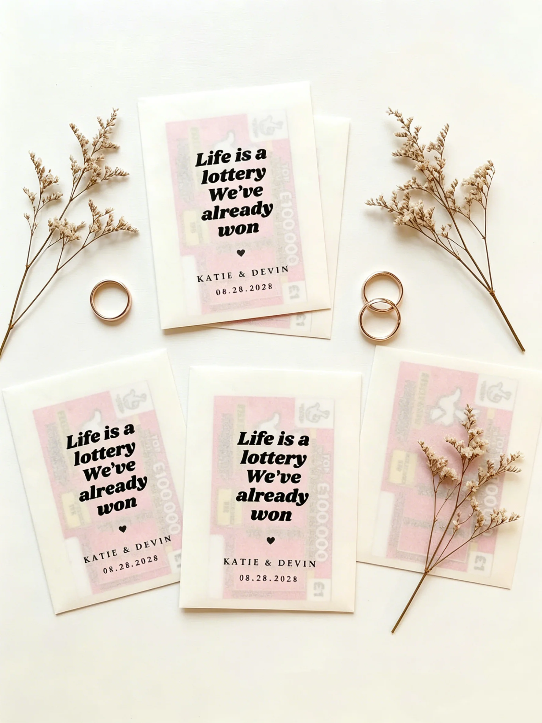 

Personalized Wedding Lottery Ticket Favor Bag Life is a Lottery Wedding Scratchers Ticket Holder Guest Favors