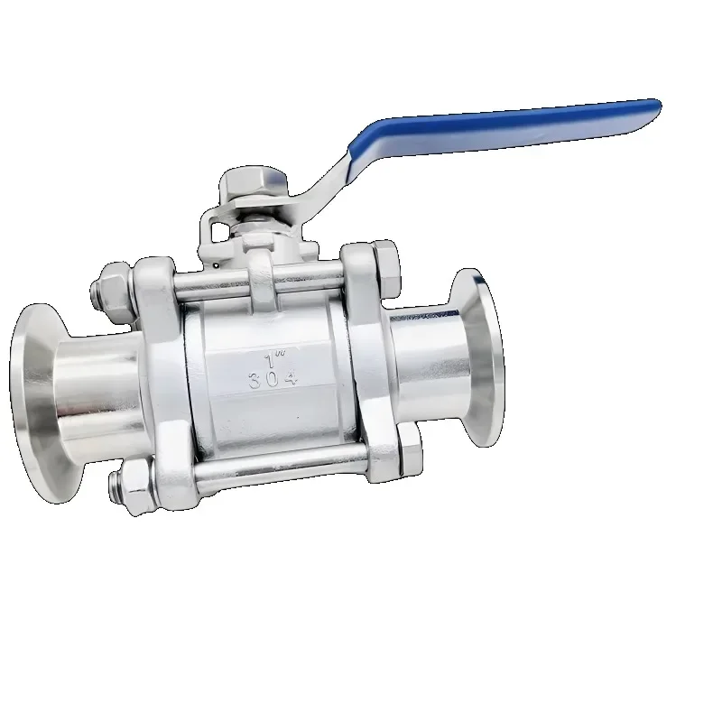 High Quality Three Piece Bolted Ball Sanitary Stainless Steel Triclamp Ball ss316 Ball Valve