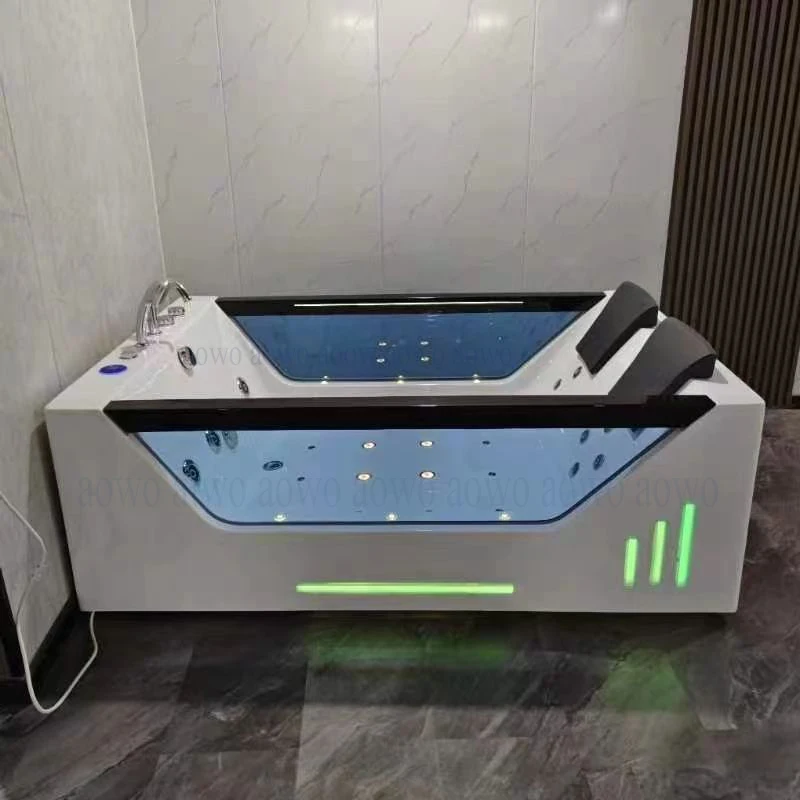 

2 Glass Panel Swim Whirlpool 2 Spa Bathtubs With Vertical Light Strip Similar Monalisa Yacuzzi Bot Tub Heater Bubble Term Tent