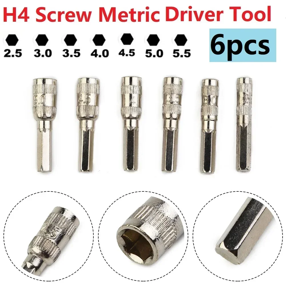 Ensemble d'outils à main pour le travail du calcul, douille hexagonale, tournevis à écrou H4, clés à douille, pièces d'outils, 2.5mm, 3mm, 3.5mm, 4mm, 4.5mm, 5mm