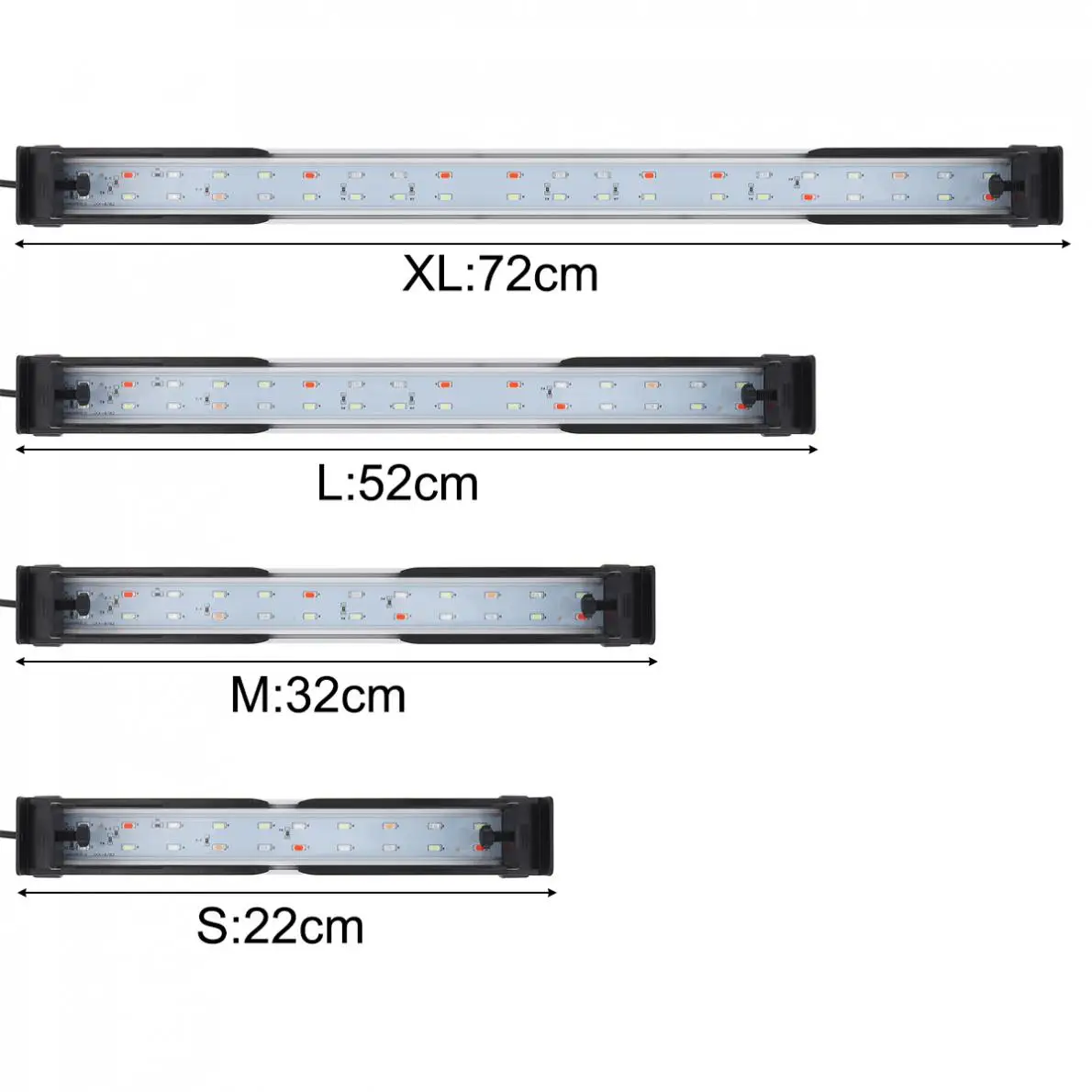 Pop 22-72CM 5 Colors Adjustable Color Timed Double Row LED Fish Tank Plant Lamp With Extendable Bracket For Aquarium Overhead Li