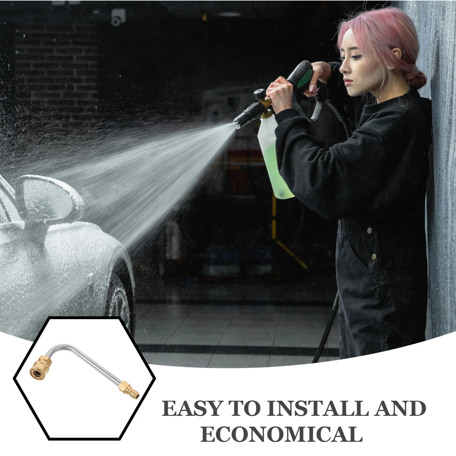 Cleaning Rod Extension Bend for Pressure Washer Pole Wand Power Tool Extender High-pressure Cleaner