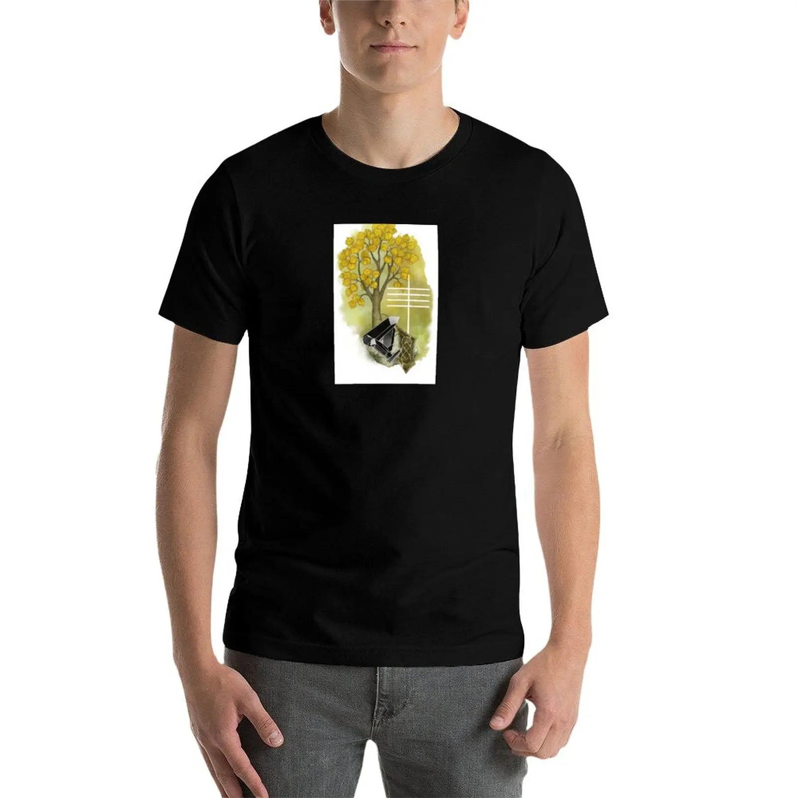 تي شيرت OGHAM art - EADH The Aspen Tree تي شيرت قطني تي شيرت رجالي أساسي تي شيرت